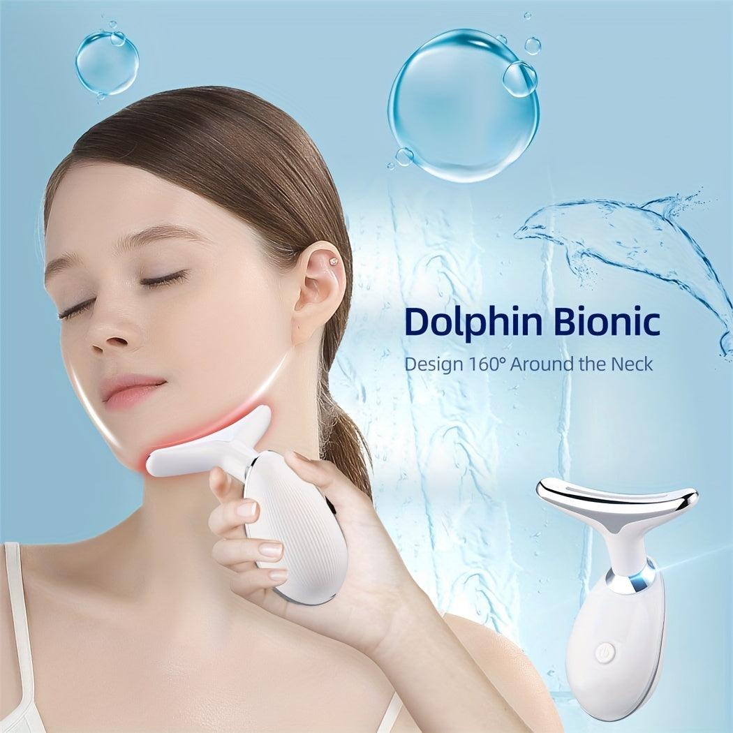 Rechargeable LED Facial & Neck Massager – Skin Rejuvenation & Relaxation Device