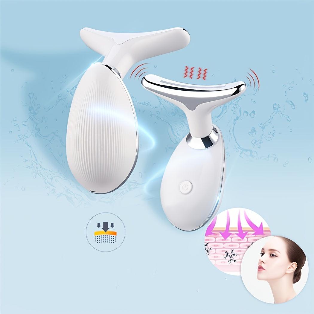 Rechargeable LED Facial & Neck Massager – Skin Rejuvenation & Relaxation Device