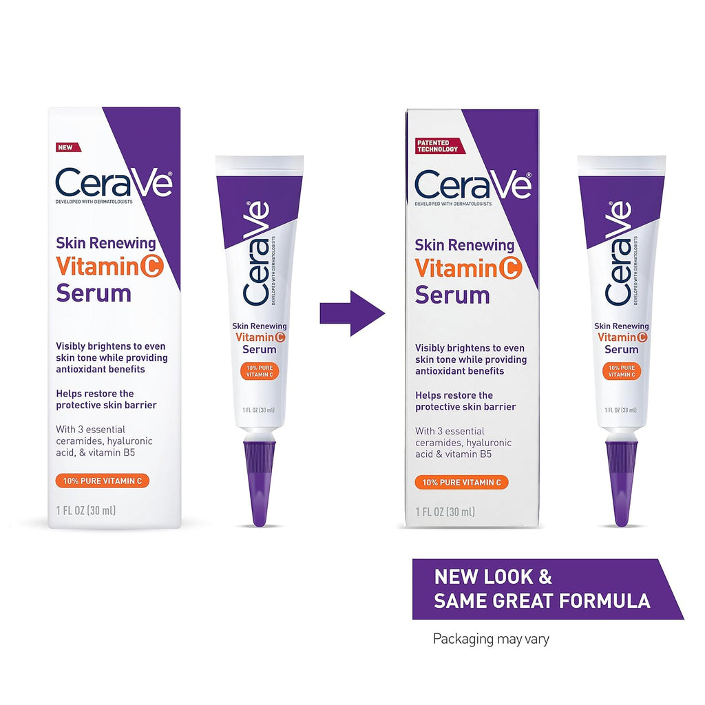 CeraVe Vitamin C Serum with Hyaluronic Acid & Ceramides – Brightening & Hydrating Face Serum