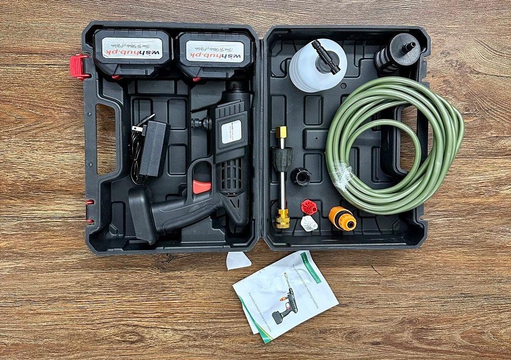 High-Pressure Car WasherHigh-Pressure Car Washer – Powerful Motor with Stainless Steel Filter & Foam Bottle