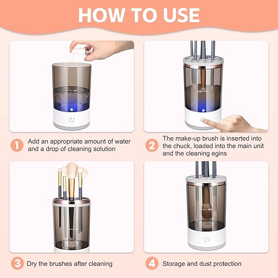 Electric Makeup Brush Cleaner USB Portable – Automatic Quick Cleaning Machine