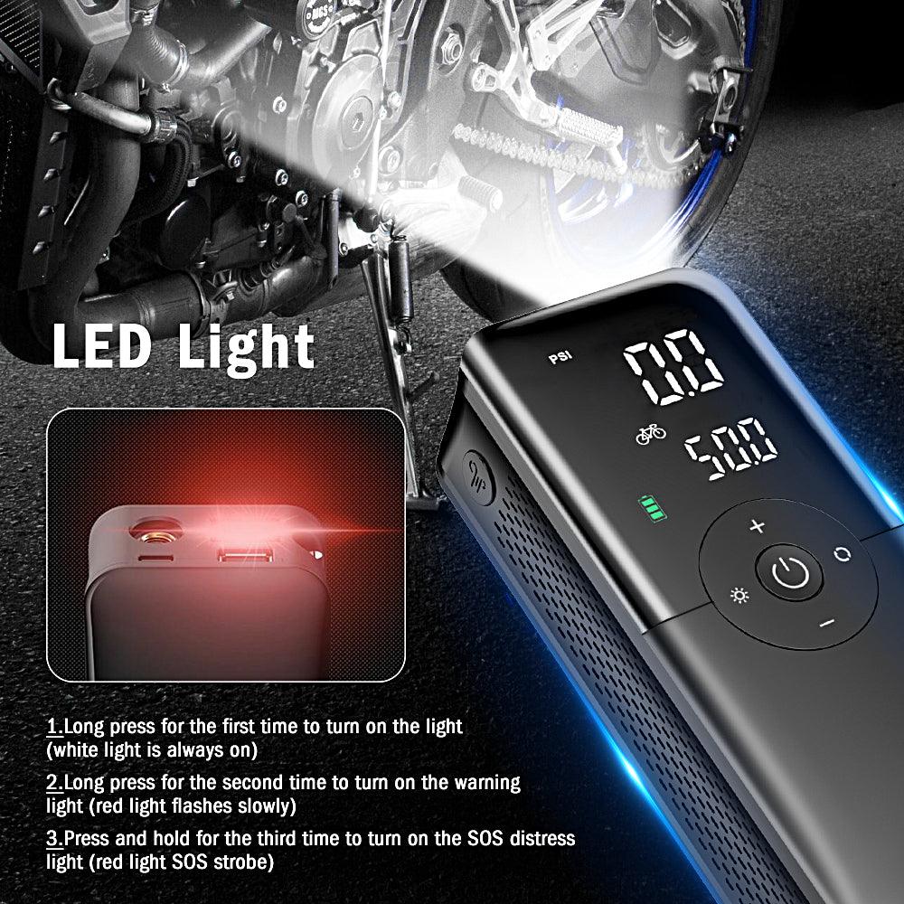 Portable Electric Air Pump – Cordless Digital Tire Inflator for Cars, Bikes & Sports Balls