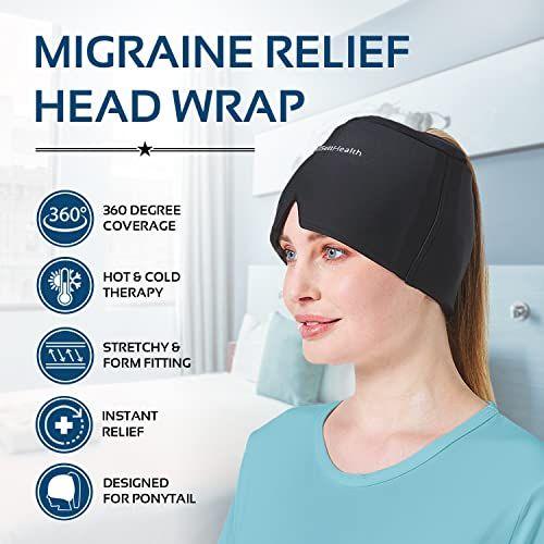 Migraine Relief Cap – Hot & Cold Therapy Head Wrap for Headache, Sinus & Tension Relief